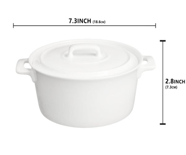 Mini Casserole Dish Set of 2, 22.9 oz Cocotte with Lids, French Ceramic Serving Soup Tureen, Chip and Crack Resistant Baking Dish - Microwave, Dishwasher, Oven and Fridge Safe