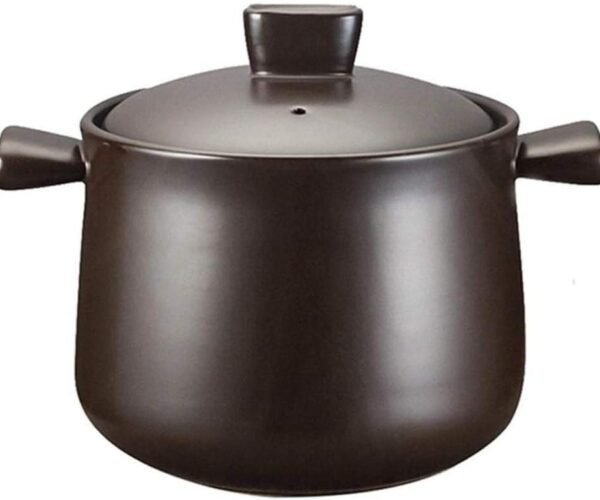 Terracotta Casserole Terracotta Pot Ceramic Casserole - high Temperature Resistance Even Heating maintaining Temperature and Taste 8000ml_Black