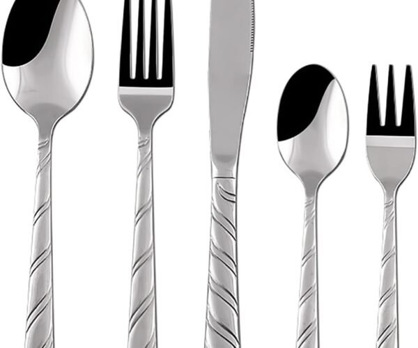 90-piece modern design flatware set for 15 stainless steel cutlery set fork spoon knife set eatting utensil tableware set for kitchen dishwasher safe