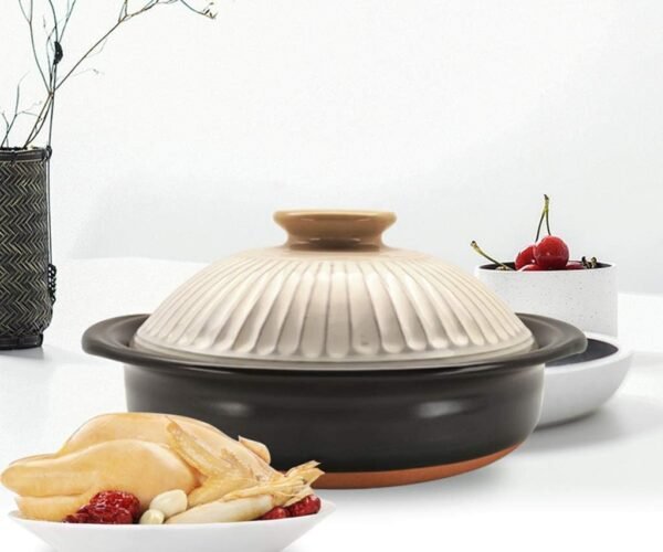 Stove Ceramic cookware Rice Cooker Made of Clay Round Ceramic Casserole hot Pot Soup Pot Heat-Resistant Earthenware Made of Earthenware Slow Stew Pot