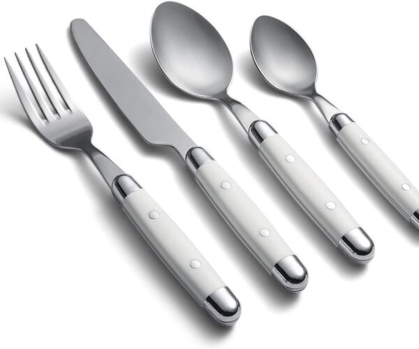 16 Piece  Flatware Set, White