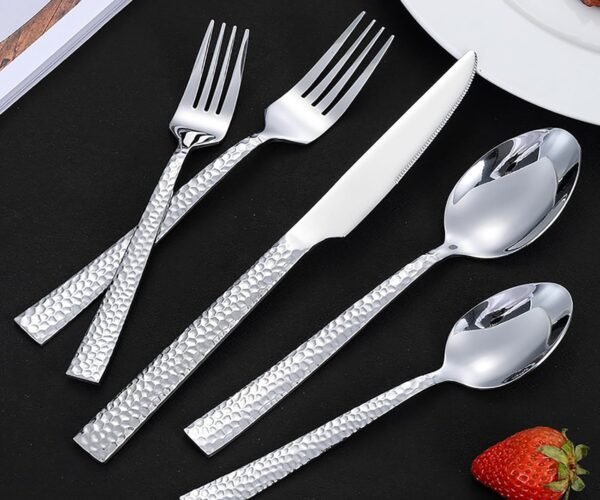 Exquisite silverware set stainless steel flatware set tableware set for 18 utensils cutlery set include forks spoons and knives dishwasher safe gift box packagin(90pcs)