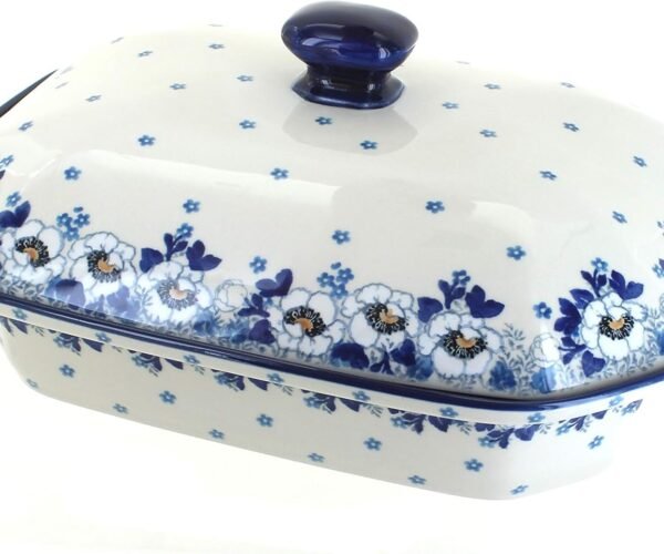 Blue Rose Polish Pottery Georgia Blue Large Covered Baker