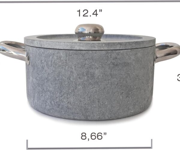 3 quarts Dutch oven with stainless steel handles | Italian design handcrafted in Brazil | Unique, durable and eco-friendly | Non-toxic and Non-stick