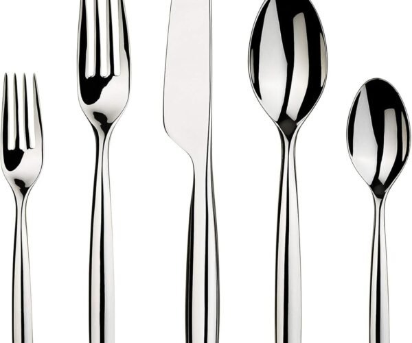 20-Piece Silverware  Polished Stainless Steel Flatware Sets, Service for 4, Kitchen Cutlery Utensils Knife/Fork/Spoons, Dishwasher Safe